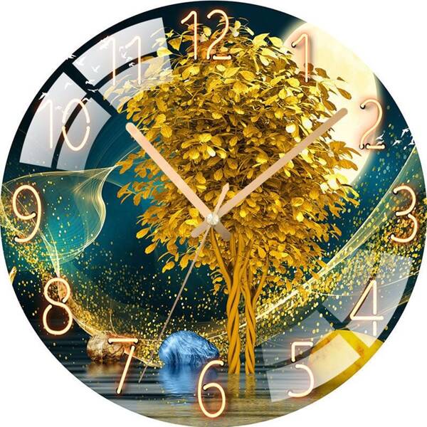 Living Room & Entryway Wall Clock Decor Without Drilling, Modern & Minimalist & Elegant Silence