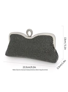 婚禮手拿包新娘手提包中式旗袍款晚宴包配禮服手持錢包 - 黑色 - 查看 9