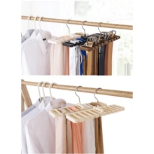 皮帶收納人工製品架懸掛棒球帽圍巾衣架絲巾系帶衣架多功能鉤皮帶領結環形 - 白色 - 查看 4