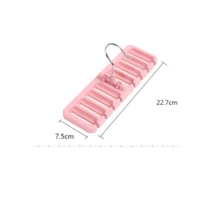 皮帶收納人工製品架懸掛棒球帽圍巾衣架絲巾系帶衣架多功能鉤皮帶領結環形 - 白色 - 查看 2