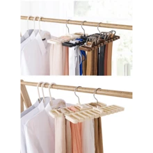 皮帶收納人工製品架懸掛棒球帽圍巾衣架絲巾系帶衣架多功能鉤皮帶領結環形 - 白色 - 查看 6