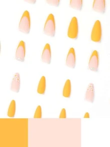 24 件/套小花和人造珍珠指甲装饰，带锉条，1 件果冻胶 - 彩色 - 查看 4