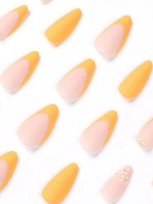 24 件/套小花和人造珍珠指甲装饰，带锉条，1 件果冻胶 - 彩色 - 查看 3