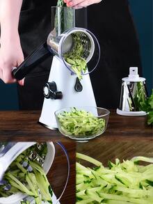 多功能蔬菜切碎機,手持滾動切片機切片機,廚房適用於切片和土豆和其他蔬菜 - 白色 - 查看 7