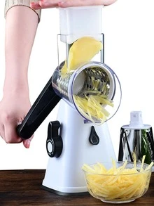 多功能蔬菜切碎機,手持滾動切片機切片機,廚房適用於切片和土豆和其他蔬菜 - 白色 - 查看 5