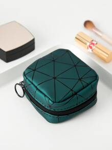 小型化妝包，適合於錢包，便於旅行的迷你便攜式化妝袋，綠色化妝包儲物化妝品組織器化妝箱 - 墨綠色 - 查看 6