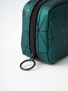 小型化妝包，適合於錢包，便於旅行的迷你便攜式化妝袋，綠色化妝包儲物化妝品組織器化妝箱 - 墨綠色 - 查看 2