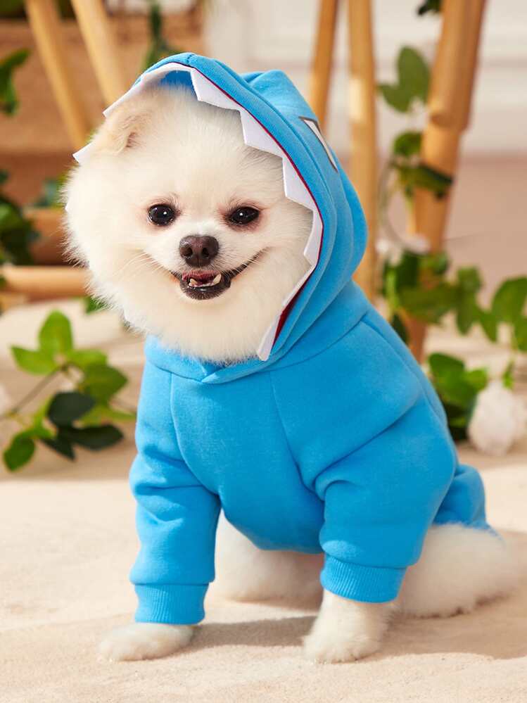 PETSIN 1pc Pet Cosplay Shark Hoodie - Blue - View 8