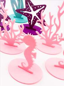 1 Conjunto Algas Marinhas , Cavalo-Marinho , Estrela Do Mar , Coral & Feltro Ornamento Decoração - Multicolorido - Ver 1