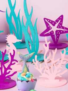 1 Conjunto Algas Marinhas , Cavalo-Marinho , Estrela Do Mar , Coral & Feltro Ornamento Decoração - Multicolorido - Ver 3