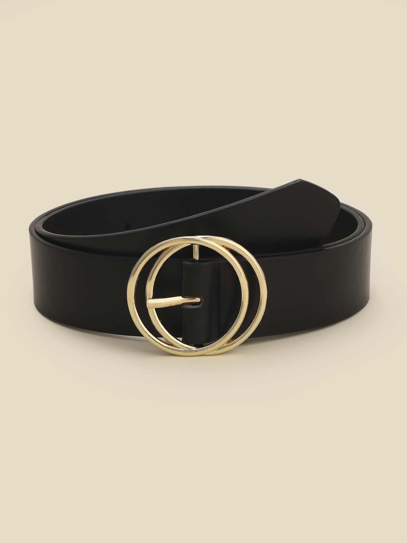 1pc Simple Fashionable All-Match Women's Belt Summer, School Fall, Autumn, Halloween - Black - View 1