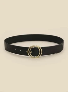 1pc Simple Fashionable All-Match Women's Belt Summer, School Fall, Autumn, Halloween - Black - View 2