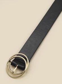 1pc Simple Fashionable All-Match Women's Belt Summer, School Fall, Autumn, Halloween - Black - View 3