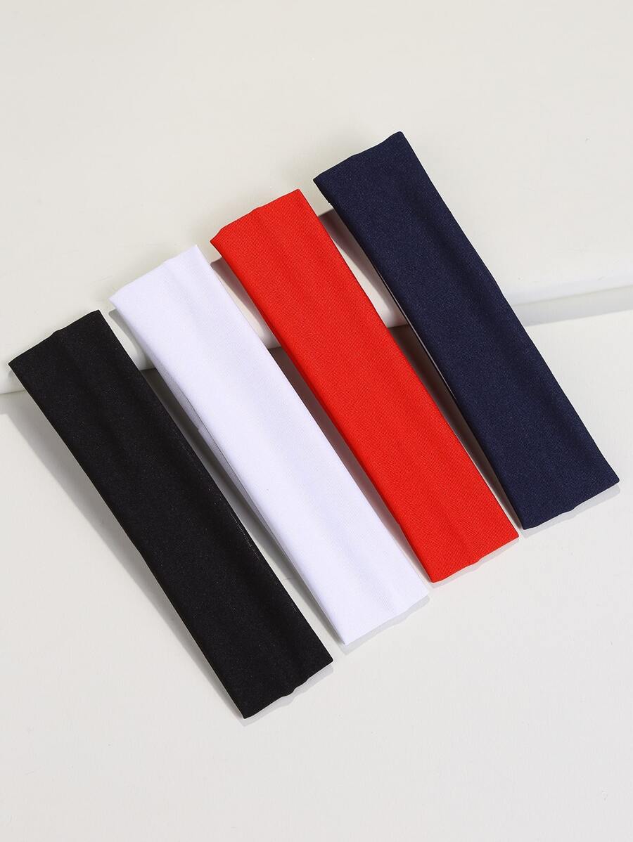 4pcs/Set Simple School-Style Headband Casual Hair Band Turban Headband Sweatband, Hairband Fall Winter Hair Accessories For Women For Vacation Outfits Woman Elegant Scarf Women Bandanas Soft Headwrap - Multicolor - View 1