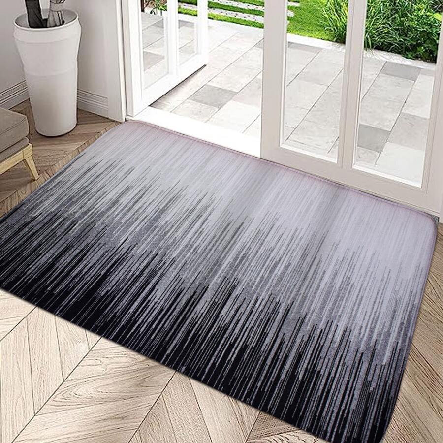 幾何設計室內擦鞋墊,防滑柔軟的吸水入口地毯,耐用&可機洗地毯適用於門廳,1入組 - 彩色 - 查看 1
