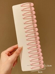 16 piezas/paquete Pinzas de cabello de mujeres lado - Rosa - Ver 3