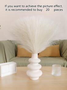 5/10 Piezas/set Hierba De Las Pampas Artificial Falsa Con Estilo Bohemio, Arbusto Decorativo De Cañas Para Rellenar Jarrón Y Decoración Del Hogar De Estilo De Granja, Boda - Blanco - Ver 1