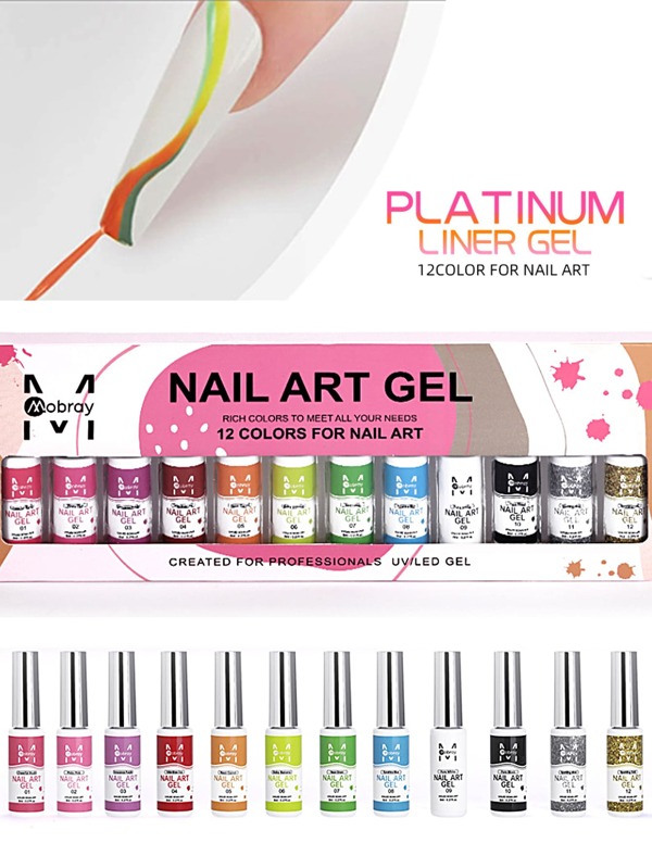 8ml Color Nail Polish Puller Glue 12 Pack Nail Art Gel Polish Semi