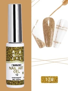 FULL BEAUTY 8毫升彩色指甲油拉拔胶水 12支装 美甲凝胶指甲油 半永久抛光指甲 UV美甲工具 美甲设计 抽象线条笔 绘画笔 美甲设备 - 彩色 - 查看 5