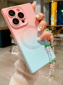 漸層磁性手機殼附帶繩子 - 粉色 - 查看 2