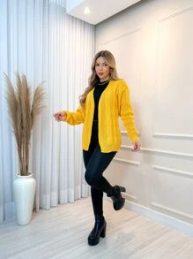 Women Cardigans - Yellow - View 2