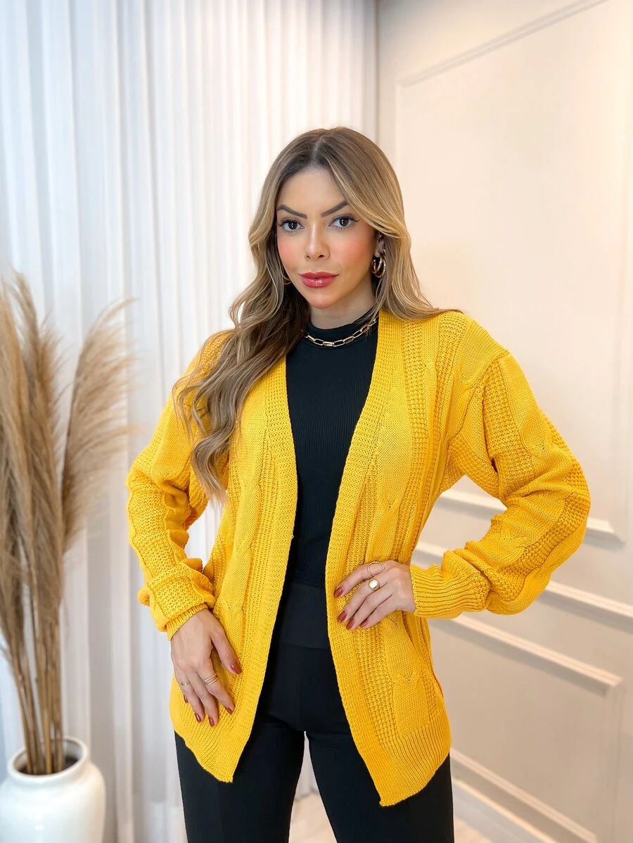 Women Cardigans - Yellow - View 1