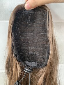 Sợi tổng hợp 24 Inch Dài Nâu Tóc đuôi gà Tóc xoăn Gia hạn Đối với phụ nữ Người Mỹ Dây rút Sóng nước Ngựa con Cái đuôi Kẹp Tóc giả piece Chống nóng Chất xơ - màu nâu - Xem 7