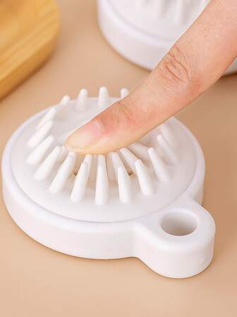 1 pieza pelo lavado Masajeador Peine, de silicona Cepillo para aplicar champú para cabelludo limpieza con cabeza masajeando