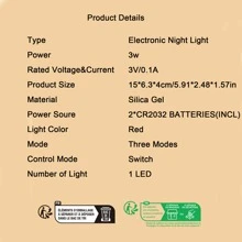 1入組心形自行車尾燈:防水LED騎行球適用於夜晚騎術和車卡車警告閃光-基本雞蛋信號燈 - 白色 - 查看 8