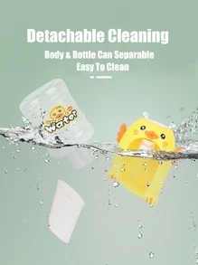 1 mini dispensador de agua de dibujos animados de pato amarillo pequeño, dispensador de agua de dibujos animados, juego de casa de muñecas con dispensador de agua Kawaii, divertido juguete de cocina para niñas y niños - Amarillo - Ver 6