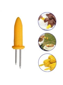 6入組玉米架燒烤配件戶外露營串水果棒 - 黃色 - 查看 2