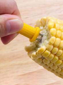 6入組玉米架燒烤配件戶外露營串水果棒 - 黃色 - 查看 4