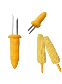 6入組玉米架燒烤配件戶外露營串水果棒 - 黃色 - 查看 3