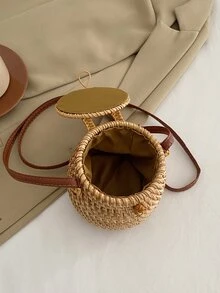 編織水桶包女士們斜挎包