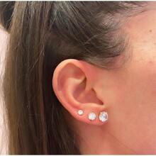 1 件防过敏平背耳钉，男女通用，立方氧化锆螺丝背耳环，不锈钢耳骨耳环，耳甲，耳屏，耳轮，耳轮，耳垂微型耳环穿孔珠宝 - 金色 - 查看 4