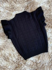 Women Knit Tops - 黑色 - 查看 2