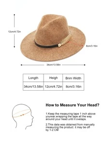 腰帶裝飾軟呢帽 - 卡其色 - 查看 7