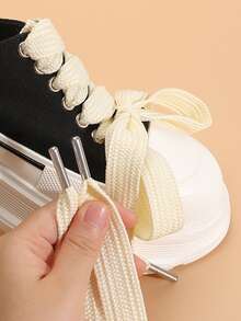 Rộng Màu Quả mơ Dây giày Với Kim loại , 2.2CM Chiều rộng - Màu be - Xem 1