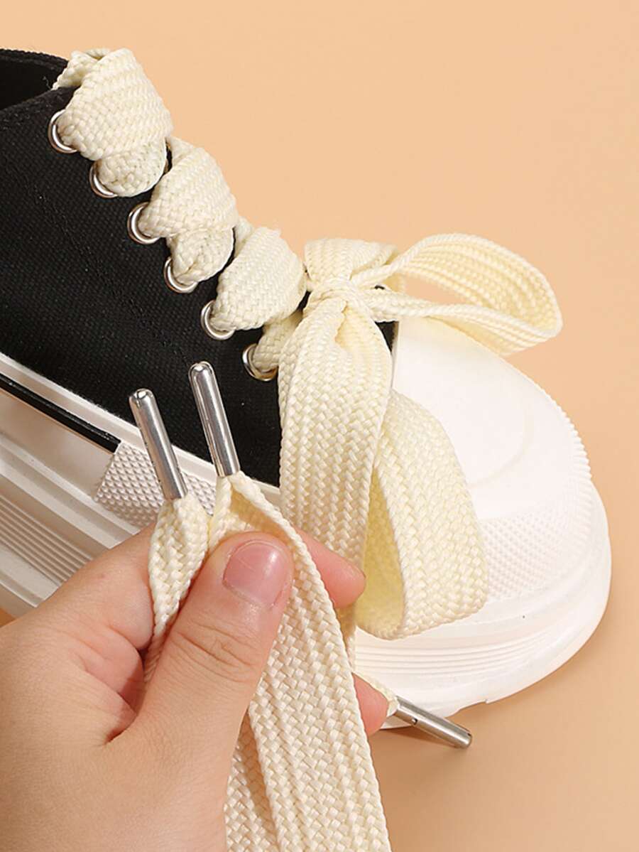 Rộng Màu Quả mơ Dây giày Với Kim loại , 2.2CM Chiều rộng - Màu be - Xem 1