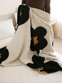 1pc Knitted Blanket/throw/towel For Office Nap/sofa/air Conditioning, Rest Blanket With Knit Cover - Black - View 5
