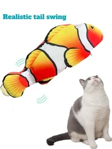1 Miếng Sang trọng Điện lực Cá Đồ chơi Với Di chuyển Cái đuôi , USB Tính phí , Thích hợp Đối với Tương Tác Chơi Với Mèo Và Chó , Pat Kích hoạt Với Tính năng , Hoàn hảo Qủa tặng Đối với Thú cưng - Màu vàng - Xem 3