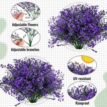 12入組/套戶外仿真花,金色15英寸UV抵抗的塑膠綠色植物花卉適用於花園,門廊,懸掛籃子,窗戶盒子裝飾用品