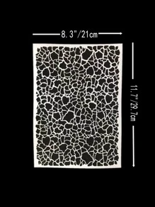 1pc White Plastic A4 Size Asymmetric Grid Painting Stencil Template - White - View 3