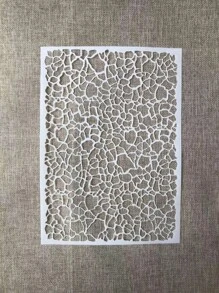 1pc White Plastic A4 Size Asymmetric Grid Painting Stencil Template - White - View 2