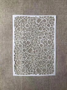 1pc White Plastic A4 Size Asymmetric Grid Painting Stencil Template - White - View 1