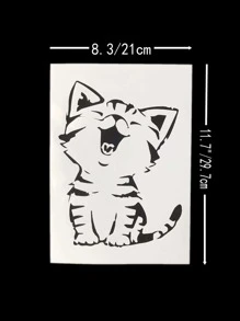 1 peça Modelo de Desenho A4 Branco de Plástico com Padrão de Gato Bocejando