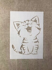 1 peça Modelo de Desenho A4 Branco de Plástico com Padrão de Gato Bocejando