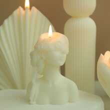 1入組女孩形狀香薰蠟燭 - 白色 - 查看 1
