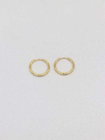 HENGKE 2pcs/set Fashionable Stainless Steel Thin Needle 0.8mm 20g Hoop Earrings