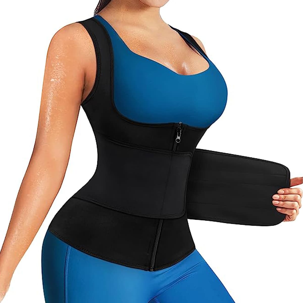Women's Fitness Waist Trimmer Belt, Abdomen Control Body Shaper, Waist Training, Tight Corset, Shapewear, Black Waist Trainer - Black - View 1
